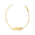 14K Yellow Gold Flower Nameplate Pearl Engravable Baby Bracelet