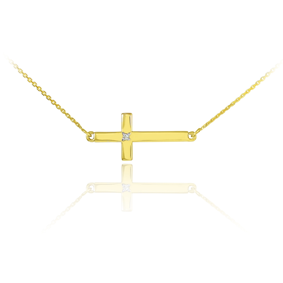 Yellow Gold Sideways Cross