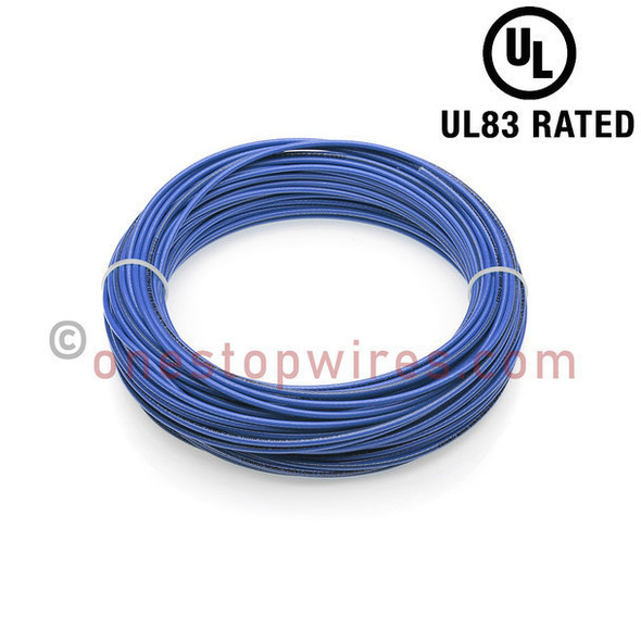 10 AWG Gauge Insulated Copper Building Wire - THHN / THWN-2 - UL Listed - #10 SOLID - Blue - (Sold By The Foot)