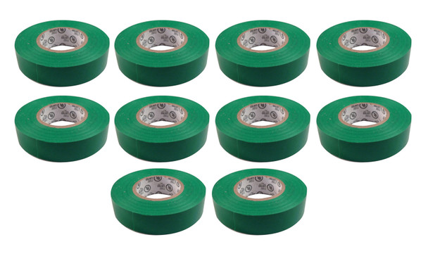 7 MIL PVC Electrical Tape – 3/4″ x 60′ - Green (10 Pack)