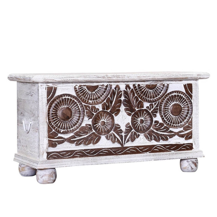 HALINA Hand Carved Storage Trunk