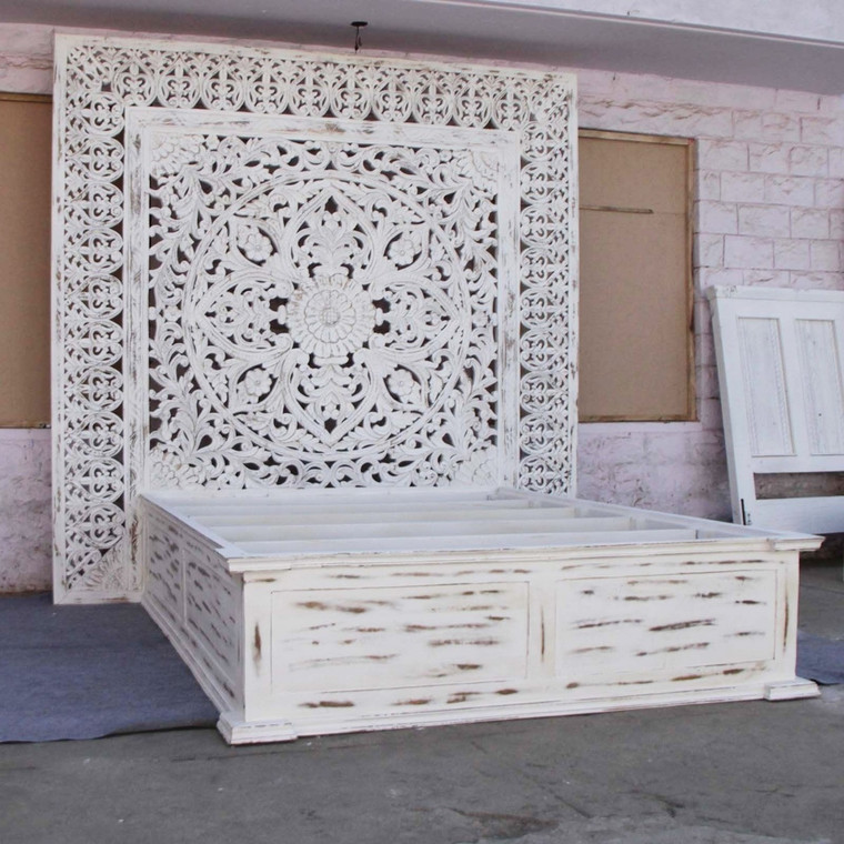 DYNASTY HAND CARVED WOODEN JODY BED FRAME