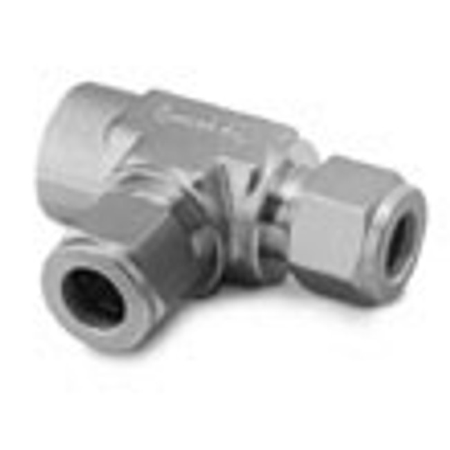 1/4" F NPT x 1/4" Tube x 1/4" Tube - Run "T" 1/4" F NPT x 1/4" Tube x 1/4" Tube - Run "T"