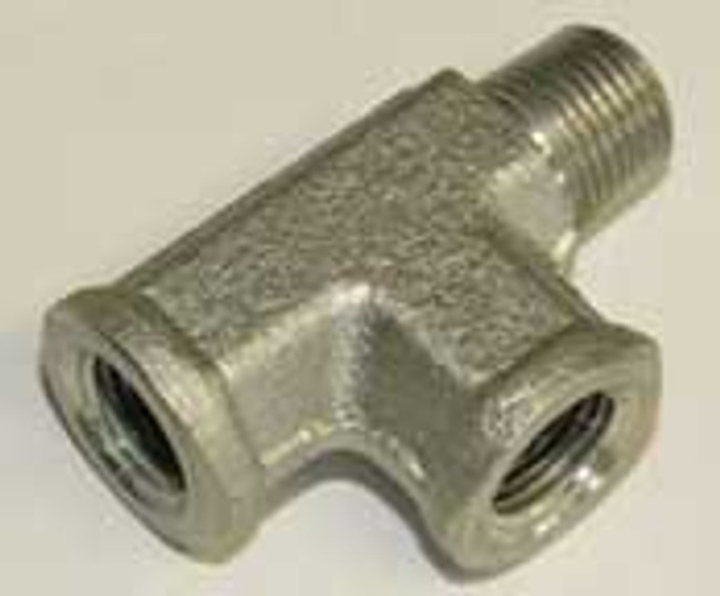 1/8" M NPT x 1/8" F NPT x 1/8" F NPT Run "T" 1/8" M NPT x 1/8" F NPT x 1/8" F NPT Run "T"