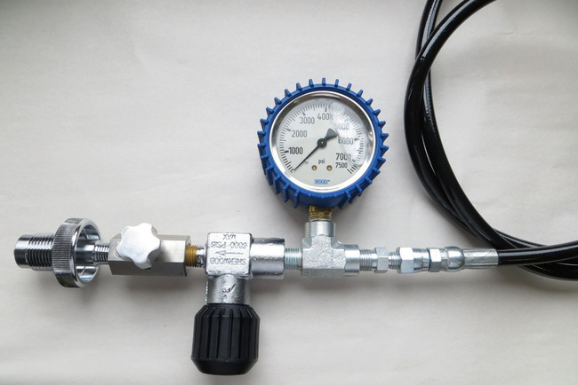 DIN fill hose assembly with gauge DIN fill hose assembly with gauge
