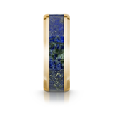 Lazarus 14k Yellow Gold Men's Wedding Band with Blue Lapis Lazuli Inlay