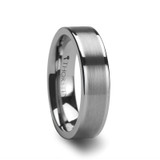 Wayne Flat Brushed White Tungsten Wedding Band