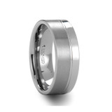 Dallas Tungsten Wedding Band with Offset Groove
