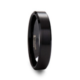 Elise Brushed Black Tungsten Wedding Band