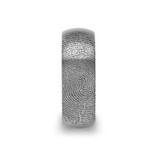Fingerprint Engraved Domed Brushed Tungsten Wedding Band