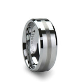 Grenoble Tungsten Wedding Band with Brushed Stripe