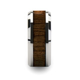 Halifax Tungsten Wedding Band with Black Walnut Wood Inlay