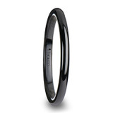 Laureen Black Domed Ceramic Women's Wedding Band