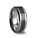 Maximus Tungsten Wedding Band with Black Carbon Fiber Inlay