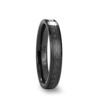 Odessa Black Ceramic Wedding Band with Black Carbon Fiber Inlay Odessa Black Ceramic Wedding Band with Black Carbon Fiber Inlay