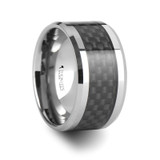 Paterson Tungsten Wedding Band with Black Carbon Fiber Inlay