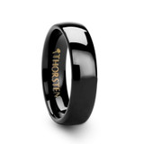 Phoebe Domed Black Tungsten Wedding Band