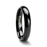 Phoebe Domed Black Tungsten Wedding Band