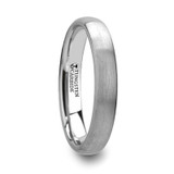 Pythius Domed Brushed White Tungsten Wedding Band