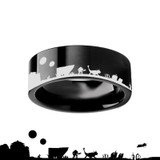 Men's Black Tungsten Wedding Band