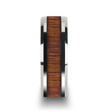 Koan Men's Titanium Wedding Band with Koa Wood Inlay