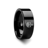 Punisher Men's Black Tungsten Wedding Band