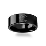 Fallout 4 Vault Boy Men's Black Tungsten Wedding Band