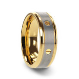 Boundless Titanium Men's Wedding Band with Gold Screws