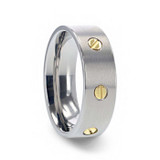 Resolute Titanium Men's Wedding Band with Gold Screws