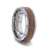 Cask Titanium Men's Wedding Band with Whiskey Barrel Inlay from Little King Jewelry