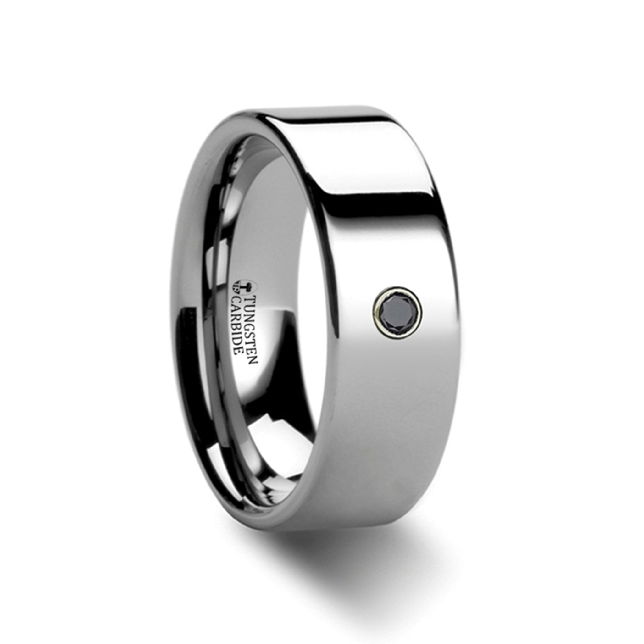 Rare Mens Wedding Band/Fashion Ring Black Tungsten Ring Rose Gold Inlay  with Cubic Zircon Comfort