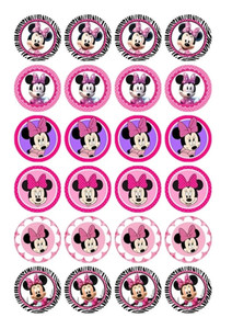 Minnie Mouse Wafer Paper Cupcake Toppers x12 Minnie Mouse Wafer Paper Cupcake Toppers x12