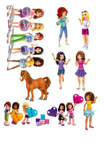 Lego Friends Stand Up Wafer Paper Edible Image