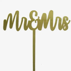 Mr & Mrs Wedding Cake Topper Gold Acrylic - Go Bake Mr & Mrs Wedding Cake Topper Gold Acrylic - Go Bake