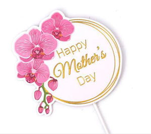 Floral Mothers Day Card Cake Topper Floral Mothers Day Card Cake Topper