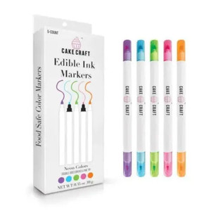 Cake Craft Neon Edible Marker pens. 5 Pack Cake Craft Neon Edible Marker pens. 5 Pack