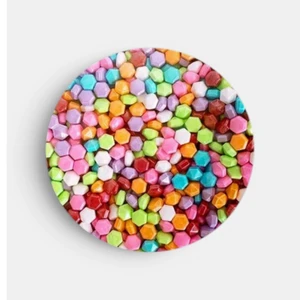 Rainbow Diamond Edible Sprinkles featuring colourful jewel-shaped sugar decorations for cakes, cupcakes and desserts.