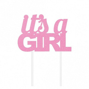 It's a Girl Glitter Card Cake Topper It's a Girl Glitter Card Cake Topper