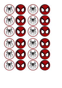 Spiderman Cupcake Toppers x12 Spiderman Cupcake Toppers x12