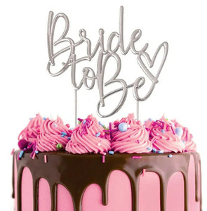 Bride to Be Cake Topper - Silver Metal Plated Bride to Be Cake Topper - Silver Metal Plated