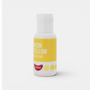 Go Bake Neon Yellow Food Colouring Gel 21gm bottle for colouring buttercream, fondant, royal icing and cake decorations.