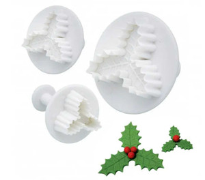 3 Leaf Holly Plunger Cutter - 3 Piece Set 3 Leaf Holly Plunger Cutter - 3 Piece Set