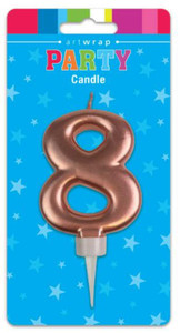 Number 8 Rose Gold Candle Number 8 Rose Gold Candle