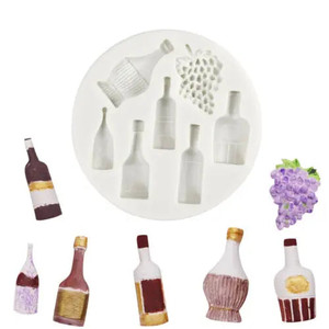 Wine Theme Silicone Mould. Cake Decorating Wine Theme Silicone Mould. Cake Decorating