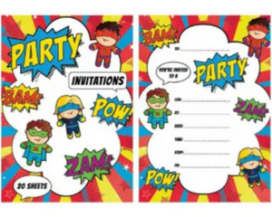 Super Heros Party Invitaton Pad Super Heros Party Invitaton Pad