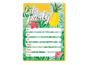 Tropical Theme Party Invitations and envelopes Tropical Theme Party Invitations and envelopes