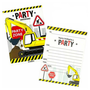 Construction Theme Party Invitations - Pad of 20 Construction Theme Party Invitations - Pad of 20