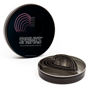 Sprinks Heart Cutter Set - 6 Piece Stainless Sprinks Heart Cutter Set - 6 Piece Stainless