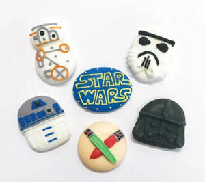 Edible Mini Star Wars Sugar Decorations x6 Edible Mini Star Wars Sugar Decorations x6