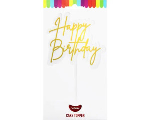 GoBake Acrylic Happy Birthday Cake Topper – Gold GoBake Acrylic Happy Birthday Cake Topper – Gold